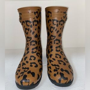 Hunter Tan and Black Animal Print Boots